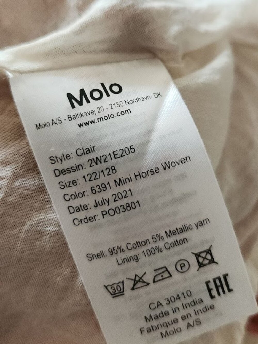 MOLO Clair Dress in Mini Horse Woven Cottagecore Metallic - Picture 6 of 8